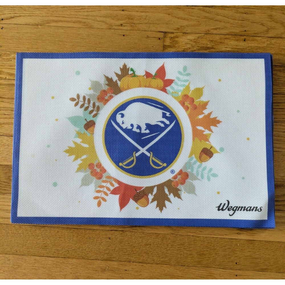 Buffalo Sabres Placemat Set NHL Logo, Thanksgiving, Autumn Fall Leaves, wegmans